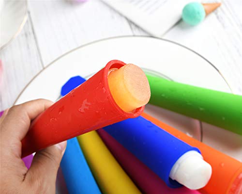 Silicone Ice Pop Molds,Popsicle Maker Molds,8 Vibrant Colors,Set of 8