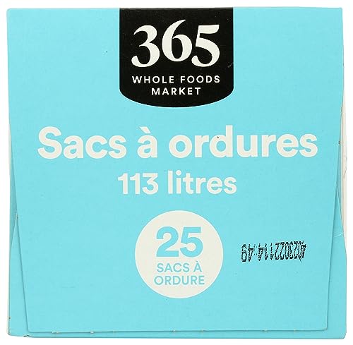 365 by Whole Foods Market, Flextra Strength Drawstring Trash Bags, 30 Gallon, 25 Count