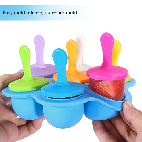 Silicone Popsicle Molds, Ice Pop Molds, Storage Container for Homemade Food, Kids Ice Cream DIY Pop Molds - BPA Free (Blue)