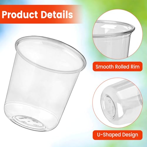 50 Pcs Round Bottom Plastic Cups 12 oz Disposable Stemless Wine Glasses Cocktail Clear Party Cups for Meeting, Wedding, Birthday, Party Supplies