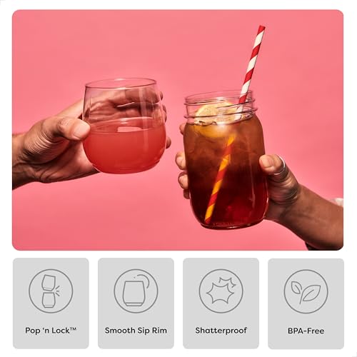 TOSSWARE POP 14oz Vino SET OF 12, Recyclable, Unbreakable & Crystal Clear Plastic Wine Glasses, 12 Count (Pack of 1)