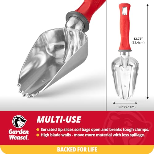 Garden Weasel Potting Scoop - Oversized | Dig and Transport | Planting and Gardening Hand Digging Tools, Heavy Duty Soil Scoop, Mini Gardening Shovel | 91362 | Gift for Mom, Idea