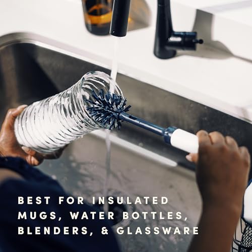 Brite by Scotch-Brite Limited Edition 2-in-1 Straw and Bottle Brush Set, Sleek and Stylish Bottle Cleaner Brush with 360-Degree Bristles and Hidden Straw Brush