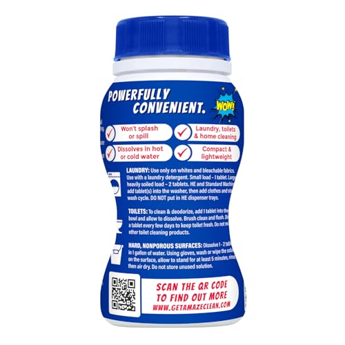 AMAZE Ultra Concentrated Bleach Tablets [32 tablets] - Original Scent - for Laundry, Toilet, and Multipurpose Home Cleaning. No Splash Liquid Bleach Alternative