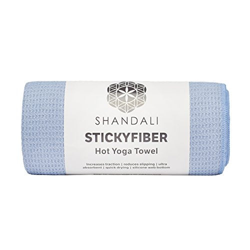 Shandali Hot Yoga Towel - Mat-Sized, Microfiber, Super Absorbent, Anti-Slip, Injury Free, 24" x 72" - Best Bikram Yoga Towel - Exercise, Fitness, Pilates Gear