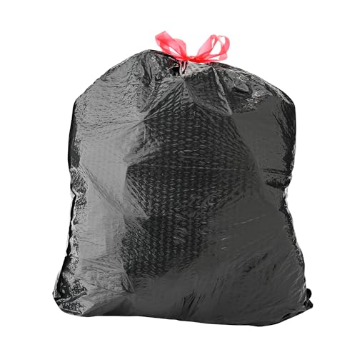 Basics 30 Gallon Flextra Strength Multipurpose Drawstring Trash Bags, 20% Post Consumer Recycled Material, Tear Resistant, Black, 50 Count