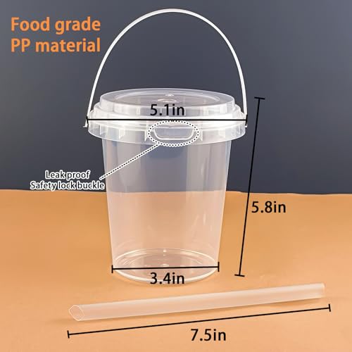 Qsqwsuye 15sets disposable plastic cup with lid and straw, 34 ounce reusable and suitable for outdoor travel beverage packaging pool party supplies beach party supplies picnic supplies