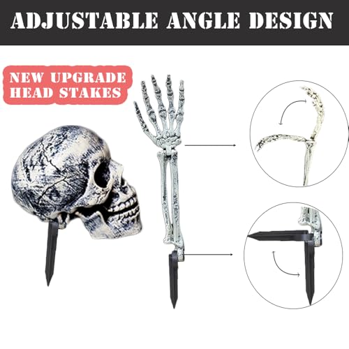 AISENO Realistic Skeleton Stakes Halloween Decorations for Lawn Stakes Garden Halloween Skeleton Decoration Outdoor