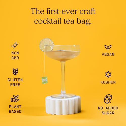 SAYSO Skinny Spicy Margarita Original Cocktail Tea Bag | Cocktail or Mocktail in Under 1 Min Without Hot Water, 0G Sugar, 15 Calories, Non-GMO, Gluten-free, Kosher & Vegan Mixer, 8 count