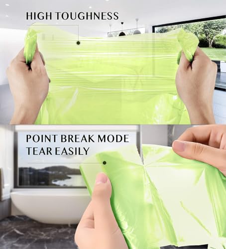 Compostable Trash Bags - FORID 13 Gallon Tall Kitchen Garbage Bags 80 Count Unscented Trash Can Liners 55 Liter Medium Wastebasket Bags for Bathroom Home Bedroom Office Garbage Can (5Rolls/Green)