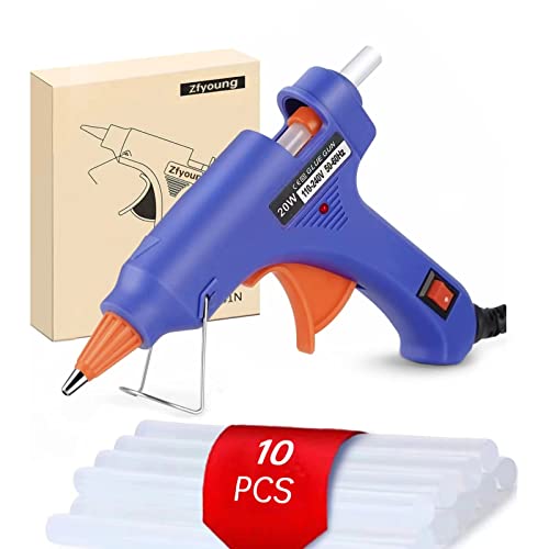 Mini Hot Glue Gun 10pcs Glue Stick Hot Glue Gun Set For Quick Repair Artist DIY Art Home 20w Blue
