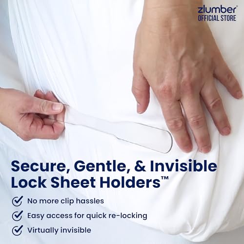 The Original USA Patented ZlumberLock – Secure Sheet Holder with Heavy-Duty Mattress Straps – No More Loose Bedding, Universal Fit, Easy One-Time Installation
