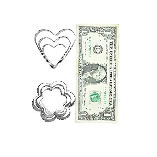 MCIGICM Cookie Cutters Shapes Baking Set, 12PCS Flower Round Heart Star Shape Biscuit Stainless Steel Metal Molds Cutters for Kitchen Baking Halloween Christmas