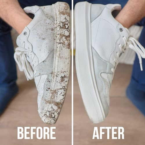 Rockin'Green Shoe Cleaning Kit - Shoe Cleaner Sneakers Solution with Brush Included - Sneaker Cleaner Kit Safe for Mesh, Nubuck, Leather, Suede - Deep Refresh Care Kit (8.8fl oz)