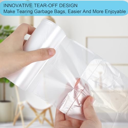 3 Gallon Small Clear Bathroom Trash Bags, Office Wastebasket Liners Garbage Bags for Restroom, Home Bins, 100 Counts