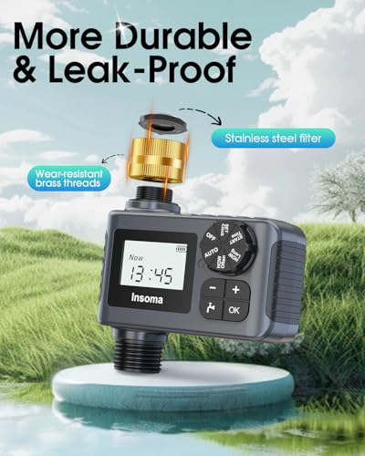 Water Timer for Outdoor Garden Hose, Hose Timer with Rain Delay/Manual Mode, Automatic Drip Irrigation Controller System for Lawn Yard Garden Watering