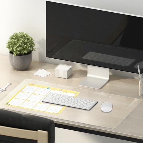 14 x 24 Inch Clear Table Cover Protector, Clear Desk Mat, Table Protector, 1.5mm Plastic Table Cover, Vinyl Table Protector, Mats on Top of Desks