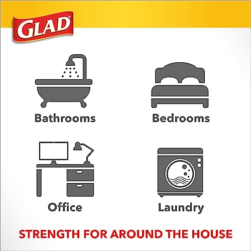 Glad OdorShield Small Quick-Tie Trash Bags, Fresh Clean Scent, 4 Gallon, 52 Ct (Package May Vary)