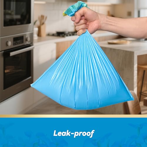 300 Count 15 Micron Extra Thick 4 Gallon Drawstring Small Trash Bags, Sturdy & Tear-Resistant Small Garbage Bags for Bathroom, Office, Bedroom & Kitchen