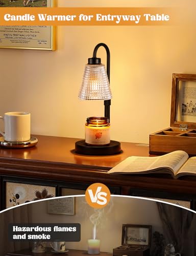 Innqoo Candle Warmer Lamp with Timer, Dimmable Candle Warmer for Jar Candles, Height Adjustable Wax Melts Warmer, Birthday Gifts for Women Mom, House Warming Gifts New Home Decor