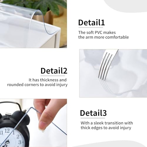 Clear Desk Mat, Non-Slip PVC Desk Protector Mat with Round Edge, Heat Resistant & Waterproof Clear Desk Writing Mat for Home and Office (11.8''*11.8'')