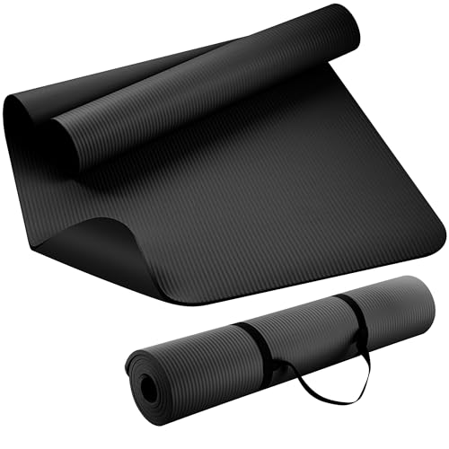 KEEP Extra Thick NBR Yoga Mat for Women & Men, 10mm Thick, 72”x24” Large Exercise Mat with Non-Slip Workout Mat for Yoga, Pilates, Stretching, Meditation – Wide & Cushioned Fitness Mat