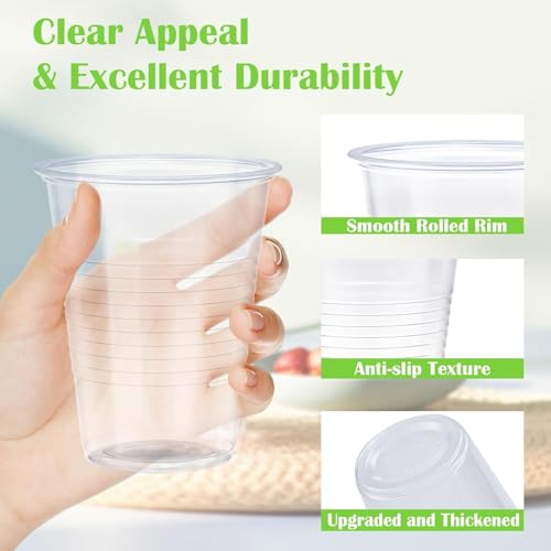 Lamosi 300 Pack 12 oz Clear Plastic Cups,12 Ounce Disposable Cold Drinking Cups for Party, Picnic, BBQ, Travel, Christmas, Events