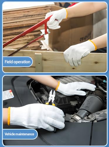 Unisex white cotton polyester knittedsafety gloves,suitable for gardening,warehouse,cooking work-12/36/240 pairs