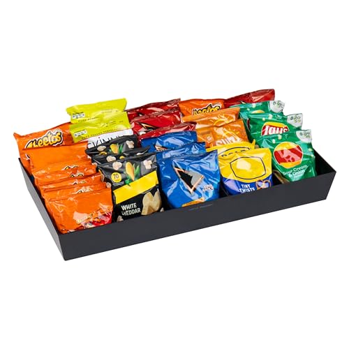 Mind Reader Snack Tray, Countertop Organizer, Snack Tray, Pantry, Breakroom, Kitchen, Black