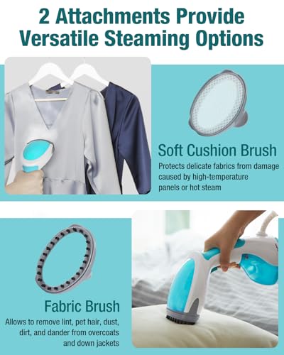 BEAUTURAL Steamer for Clothes, Portable Handheld Garment Fabric Wrinkles Remover, 30-Second Fast Heat-up, Auto-Off, Large Detachable Water Tank