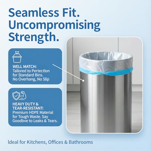 Small Trash Bags 4 Gallon with Drawstring, 1.1 Mil 15 Liter White Thick Unscented Small Plastic Garbage Bags for Bathroom, Wastebasket Liners for Toilet Home Office and Bedroom (4 Gal-120)