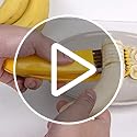 Guyuyii Banana Slicer Tool for Kids | Safer Than Knife ABS Plastic + Stainless Steel Cutter for Cereal, Oatmeal & Dehydrator Chips | Uniform Slices for Healthy Snacks | Dishwasher Safe Kitchen Gadget