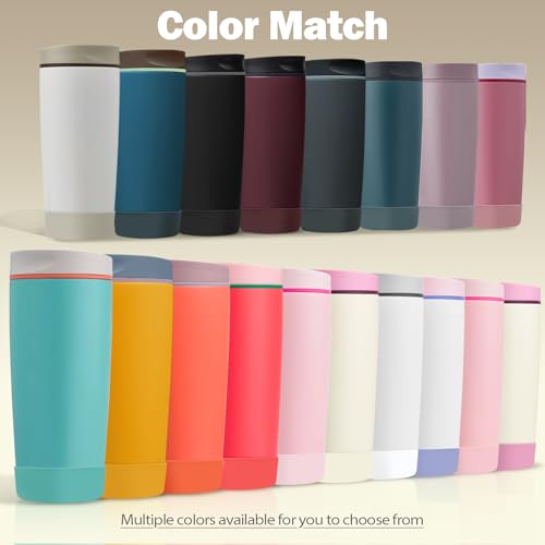2pcs Silicone Boot for Owala SmoothSip Slider Coffee Tumbler 20oz 12oz, Anti-Slip Sleeve for Travel Coffee Mug, Protective Accessories for Owala BPA Free (Vanilla Bean)