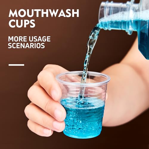 YEEHAW 100 Pack 3 oz Bathroom Plastic Cups, Disposable Mouthwash Cups, Samll Plastic Cup 3 oz for Cold Beverages, Ideal for Party, Tasting and Drinking