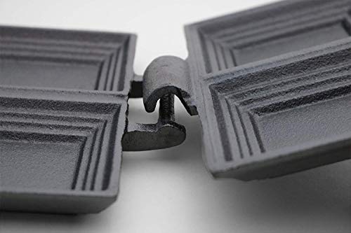 Coghlan's Cast Iron Cooker - Pre-Seasoned Pie Iron Sandwich Maker with Heat-Resistant, Removable Handles, Easy-to-Clean for Toasted Pies, Grilled Sandwiches, and Meats, For Campfire Cooking