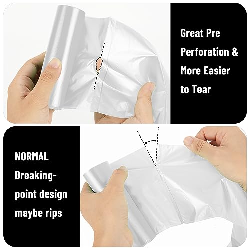 220Counts Small Trash Bags 4 Gallon, Flexible & Durable Small Garbage Bags, Unscented & Easy Tearing 4 Gallon Trash Bag for Kitchen, Bathroom, Bedroom, Office, Transparent,0.3Mil