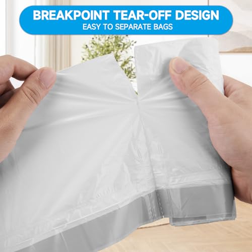 180 Counts Drawstring Small Trash Bags 2-4 Gallon, 4 Gallon Mini Trash Bag Extra Strong, Small Garbage Bags Unscented, Stretchy, Quick Cinch for Bathroom Bedroom Office,White