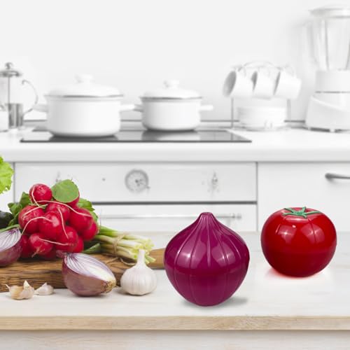 Vegetable and Fruit Storage Containers for Refrigerator, Tomato and Onion Storage, Food Storage Containers with Lids, Pack of 2