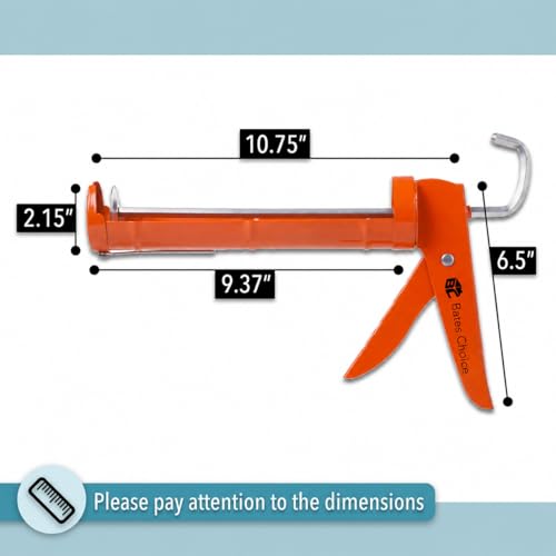 Bates - Caulking Gun, 10:1 Thrust Ratio, Silicone Gun, Dripless Caulk Gun, Silicone Caulk Gun, Hand Caulking Guns