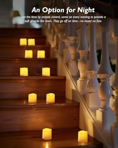 Homemory 12 Pack Flameless LED Votive Tealight Candles with Timer Remote