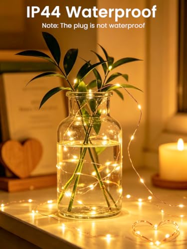 2 Pack Fairy Lights Plug in 99FT 300 LED Christmas String lights Warm White