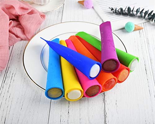 Silicone Ice Pop Molds,Popsicle Maker Molds,8 Vibrant Colors,Set of 8