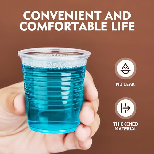 YEEHAW 100 Pack 3 oz Bathroom Plastic Cups, Disposable Mouthwash Cups, Samll Plastic Cup 3 oz for Cold Beverages, Ideal for Party, Tasting and Drinking