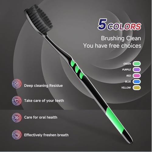 50 PCS Individually Wrapped Bulk Toothbrush Pack, Disposable Soft Bristle for Adult or Kid, Ergonomic Handle, Perfect for Travel, Hotel, Donation