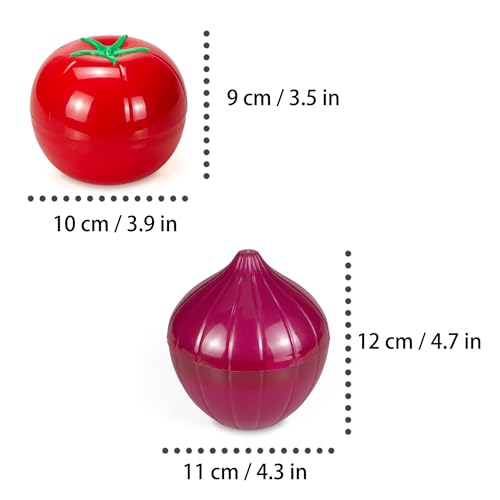 Vegetable and Fruit Storage Containers for Refrigerator, Tomato and Onion Storage, Food Storage Containers with Lids, Pack of 2