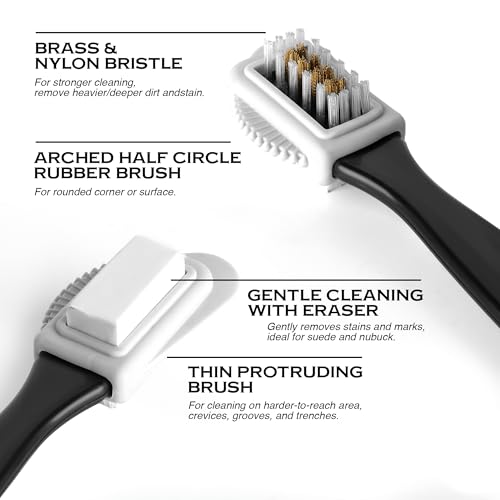 Suede Shoe Cleaner Nubuck Shoe Cleaner and Water Repellent with 4-Side Suede Brush, Microfiber Cloth