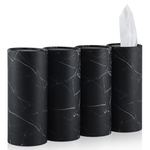 SINGARO Car Tissue Holder, 4 Pack Car Cup Holder Facial Tissues with Travel Tissue Bag
