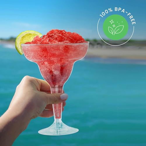 Stock Your Home Clear Plastic Margarita Glasses Disposable (Set of 50) Decorations for Cinco de Mayo Parties, Cocktail Cups for Tropical Party Supplies - Large 12 oz Hurricane Glasses