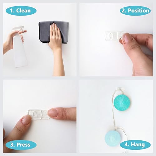 MOVELYST Clear Indoor Mini Light Clips, 100 Clips+120 Strips, Damage-Free