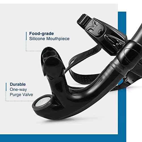 ZIONOR Swim Snorkel for Lap Swimming Adult, Front Snorkel Tube Swimming Training, Comfortable Mouthpiece One-Way Purge Valve for Pool, Outdoors